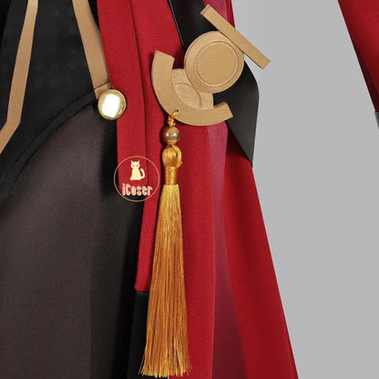 iCoser Honkai Star Rail Fate Archer Cosplay Costume Wig Uniform Red Coat Gloves Halloween Party for Women Girls Carnival Props