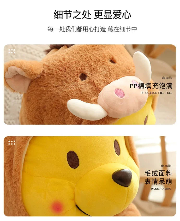 Disney 35-65cm Large-sized Winnie The Pooh Plush Toy with A Removable Hat A Cuddly Doll for Sleeping and Hugging Festival Gifts