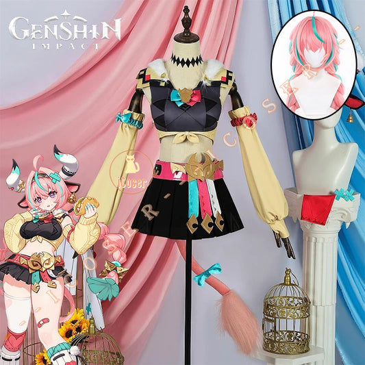 Genshin Impact Varesa Cosplay Costume Wig Skirt Headwear Tail Natlan Collective of Plenty Carnival Halloween Party Women Girls