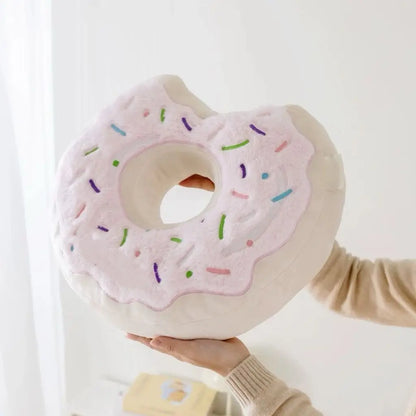 ZU 38cm Sweet Buns Donut Soft Toy Stuffed Cream Doughnut Plush Pillow Simulation Food Sofa Chair Cushion Kids Girl Gift