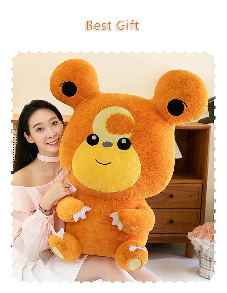 30/80cm Large Teddiursa Pokemon Plush Toys Anime Doll Cute Pillow Cartoon Giant Pokémon Plushie Stuffed Gift for Kids Christmas