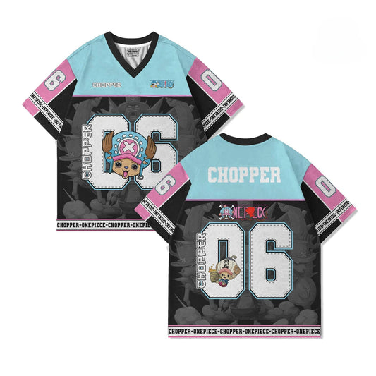 06 Jersey One Piece Tony Tony Chopper Anime Style Kpop Baseball Hockey T-shirt Fashion Streetwear Anime Daily Unisex Tops Tees