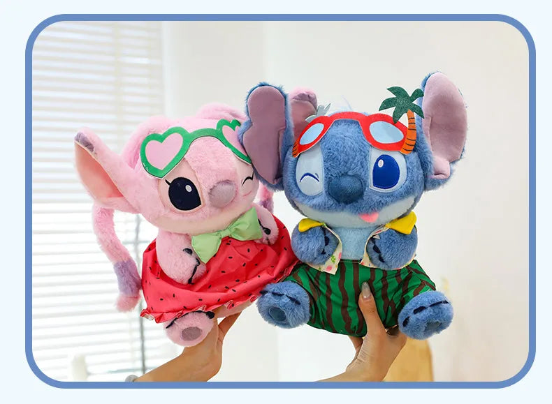 Disney 60cm Summer Watermelon Stitch Kawaii Plush Toy Cartoon Cute Soft Pillow Home Decoration Doll Children's Christmas Gifts