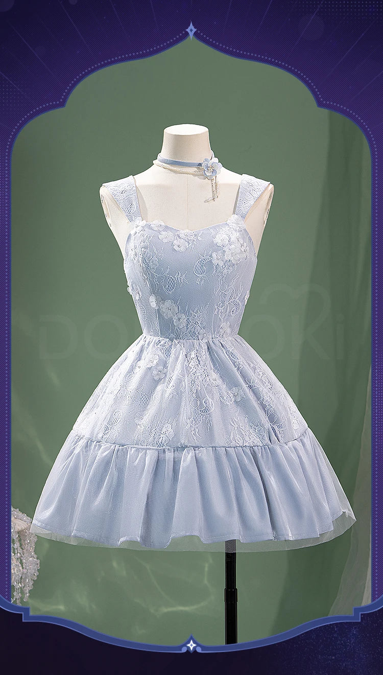 Midnight Bloom Hunter MC Cosplay Game Love and Deepspace DokiDoki-R Women Blue Dress Qinche Sylus Cosplay