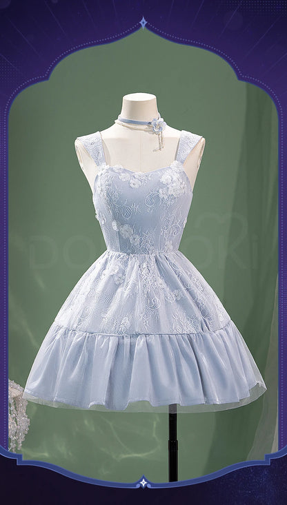 Midnight Bloom Hunter MC Cosplay Game Love and Deepspace DokiDoki-R Women Blue Dress Qinche Sylus Cosplay