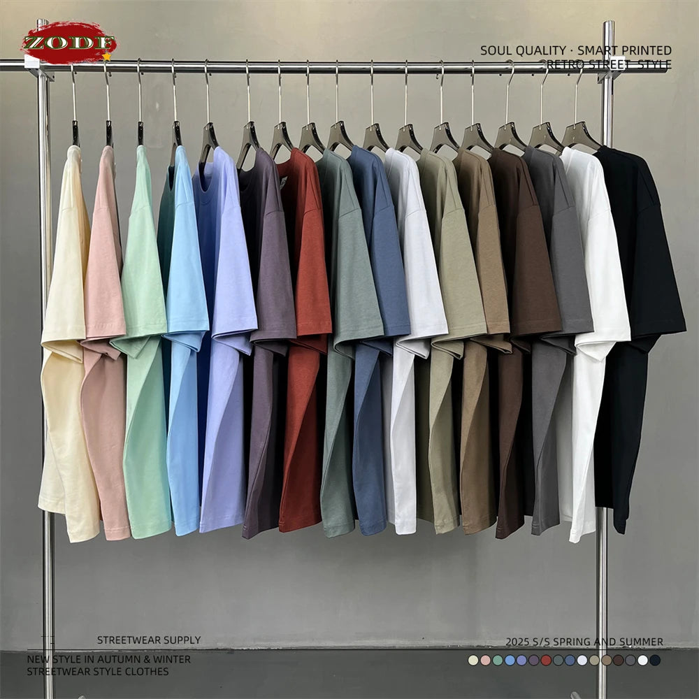 ZODF Fashion 2025 Summer Men Sorona T-Shirts Unisex Casual Cool Feeling Quick Dry O Neck 245gsm T Shirt Brand Tees HY1032