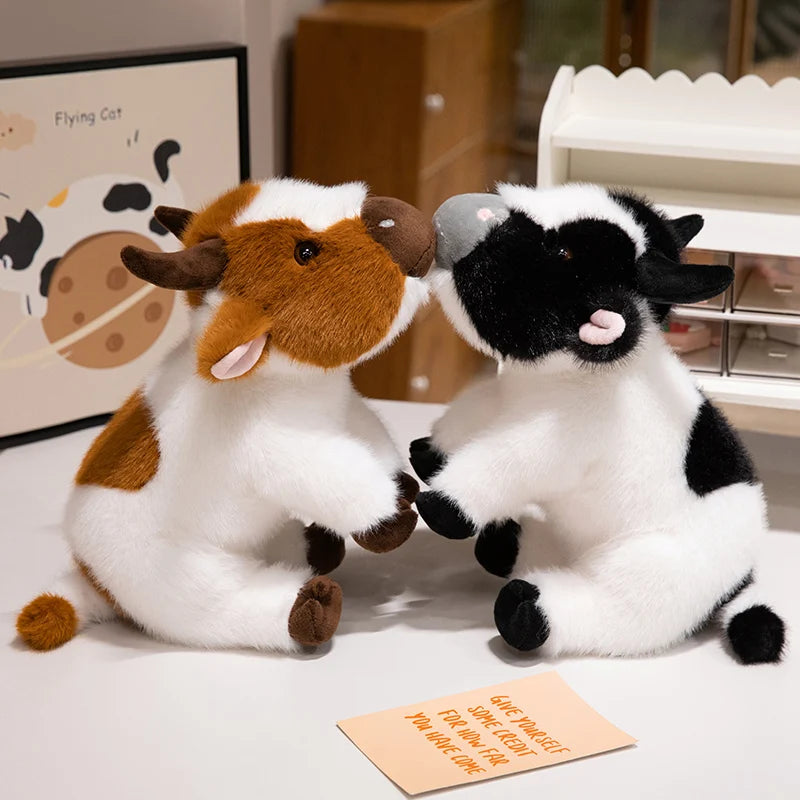 cow High Fidelity Anime Cute Plushie cattle Plush Toys Lifelike Animals Simulation Stuffed Doll Kawai Toy Gifts For Kids