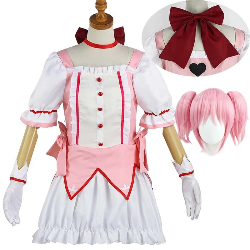 Puella Magi Madoka Magica Kaname Costume Set Cotton Polyester