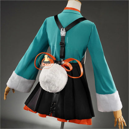 Zenless Zone Zero Zhao Cosplay Costume Wig Dress Uniform Tail Earrings Headwear Rabbit Ear Halloween Party for Women Girls Props