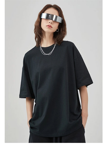 ZODF 2025 Spring Summer Men Solid 100% Cotton T-Shirts Unisex Women Loose 230gsm Noshrink Basic T Shirt Brand Tops HY0151