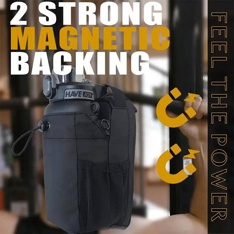 Magnetic Gym Bag Large Capacity with Phone Pocket Portable Water Bottle Pouch Accessories Organizer