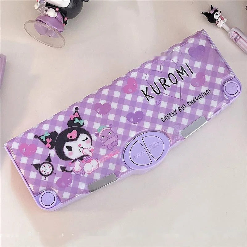 Genuine Kuromi Secondary School Student Multifunctional Pencil Box Stationery Box Children's Handmade Pencil Box Two Options