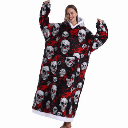 Man Pajamas Winter Long Men Bathrobe with Hood Luxury Fluffy Woman Dressing Gown Warm NIghtie Pijamas Animal Cartoon Towel Robe