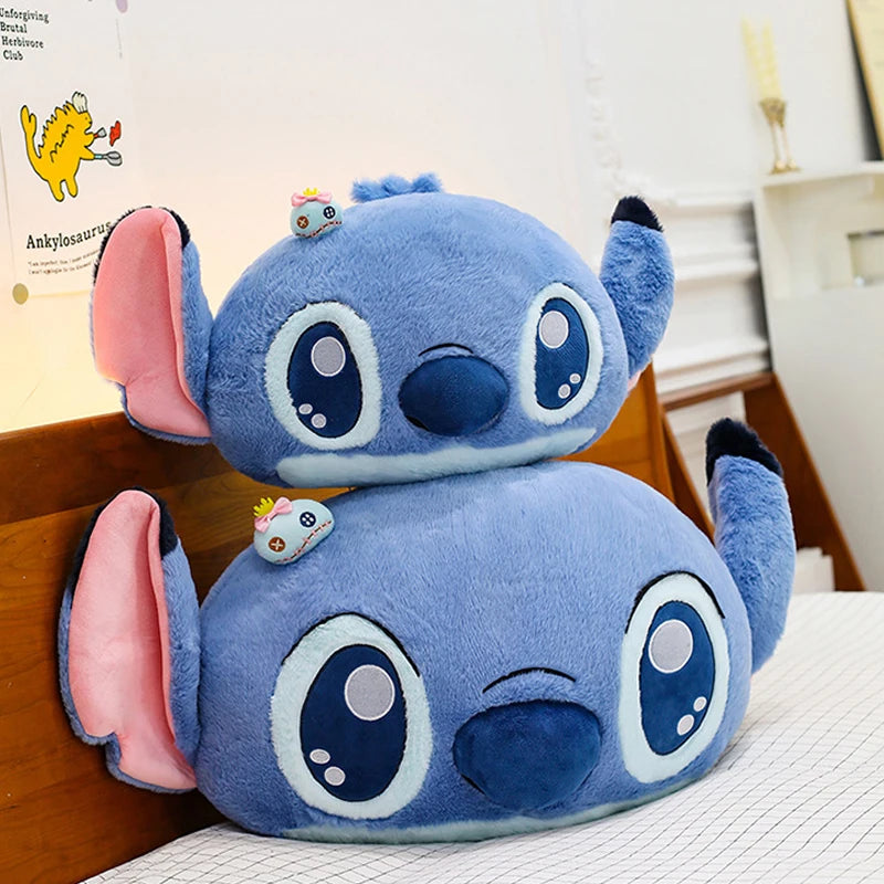 55/80cm Disney Lilo and Stitch Pillow Plush Toy Cartoon Anime Stuffed Kawaii Scrump Stich Doll Plushie Kids Birthday Xmas Gifts