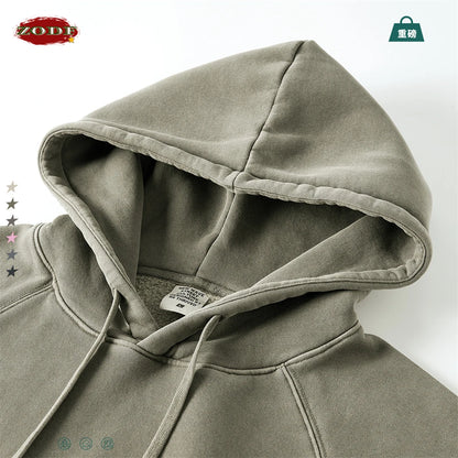 ZODF Women Hotsweet 2025 Winter Washed Fleece Crop Hoodies Girls Oversized Raglan Sleeve 400gsm Hooded Pullovers HY0648