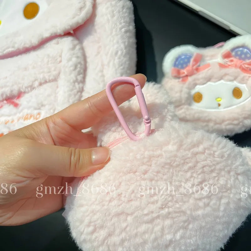 Sanrio Cartoon Backpack For Girl Women My Melody Sweet Piano Lovely Schoolbag Japanese Style Casual Large Capacity Plush Bag