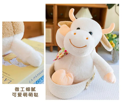 New 30-60cm Cute Calf Plush Toy Doll Stuffed Animals Smiling Cute Calf Doll Hildren's Playmate Children's Birthday Gift