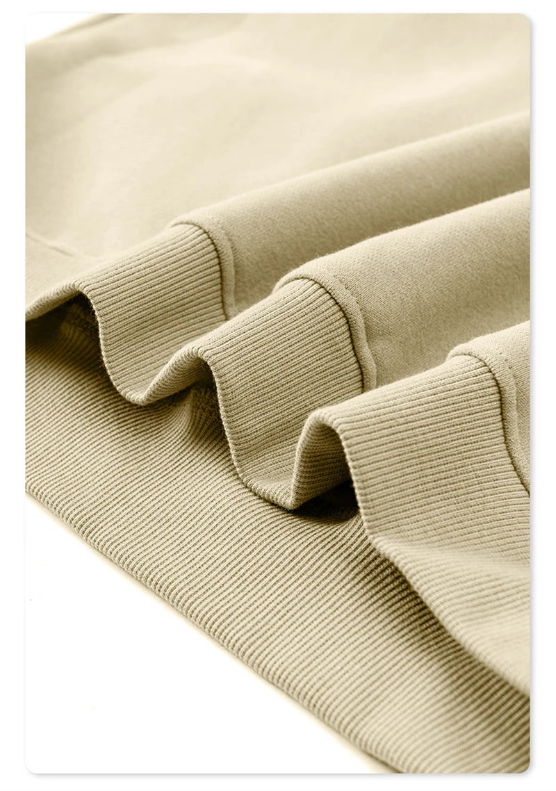 ZODF 2024 Winter Men 345gsm Fleece Sweatshirts Unisex Women Casual Loose Warm Solid O-Neck Pullovers Streetwears HY0865