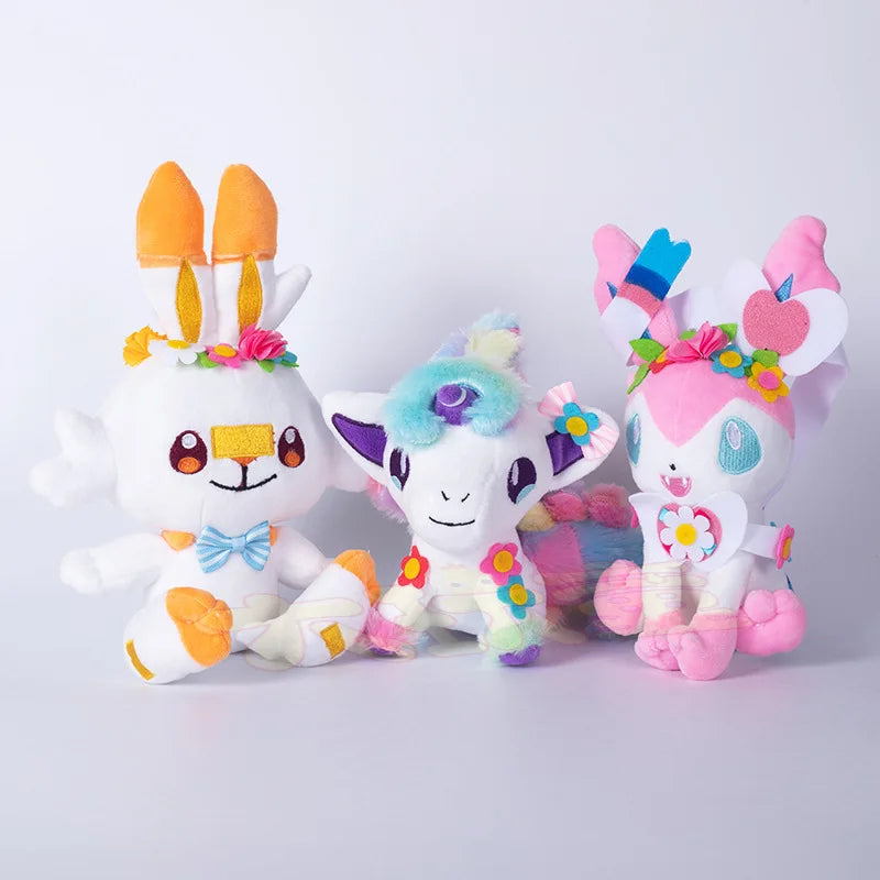 Pokemon Plush Pikachu Scorbunny Sylveon Ponyta Plushies Toys Hobbies  Kawaii Room Decor Kids Xmas Birthday Gifts