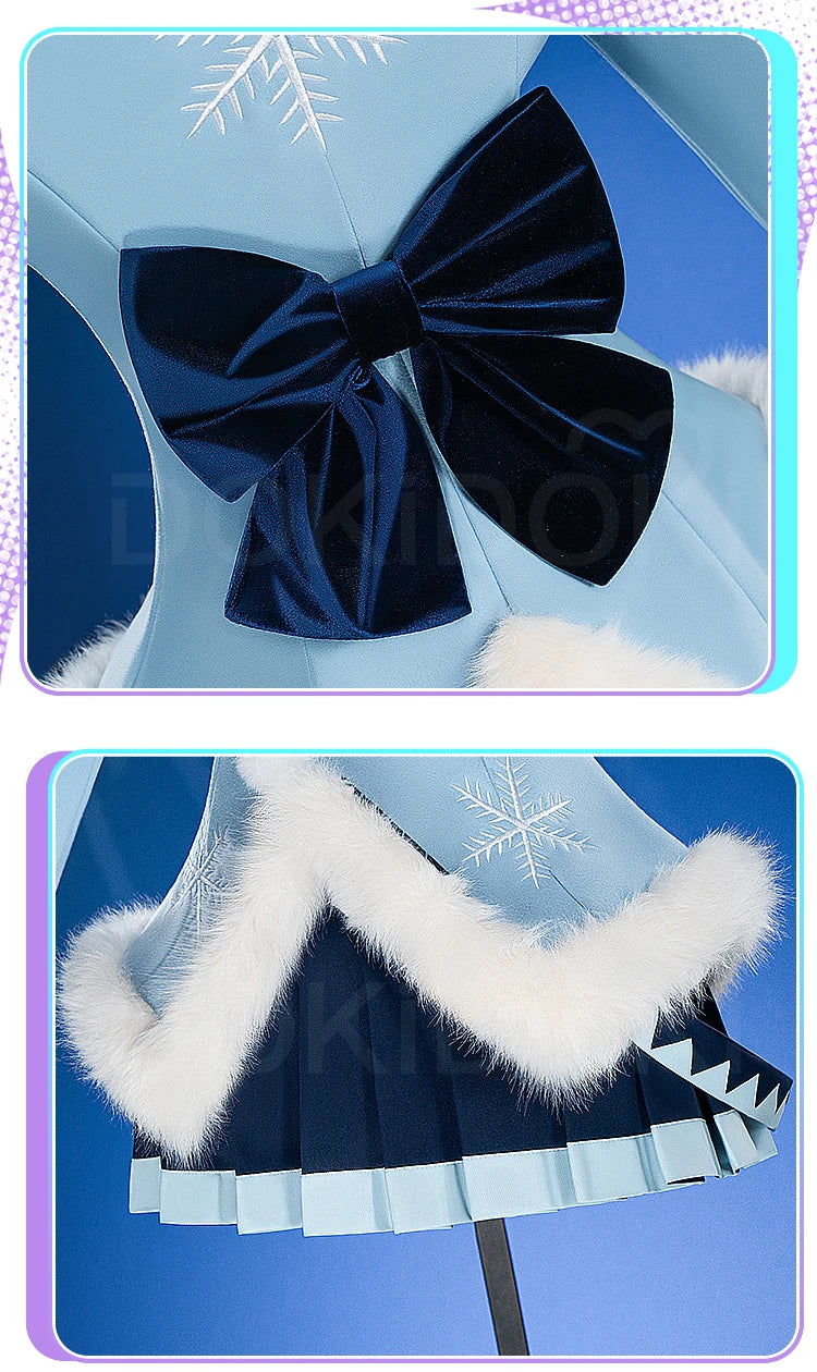 Mikuu Cosplay Costume DokiDoki-R Mikku Women Cute Winter Costume Snow Mikuu Cosplay