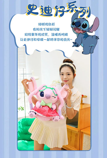 Disney 60cm Summer Watermelon Stitch Kawaii Plush Toy Cartoon Cute Soft Pillow Home Decoration Doll Children's Christmas Gifts