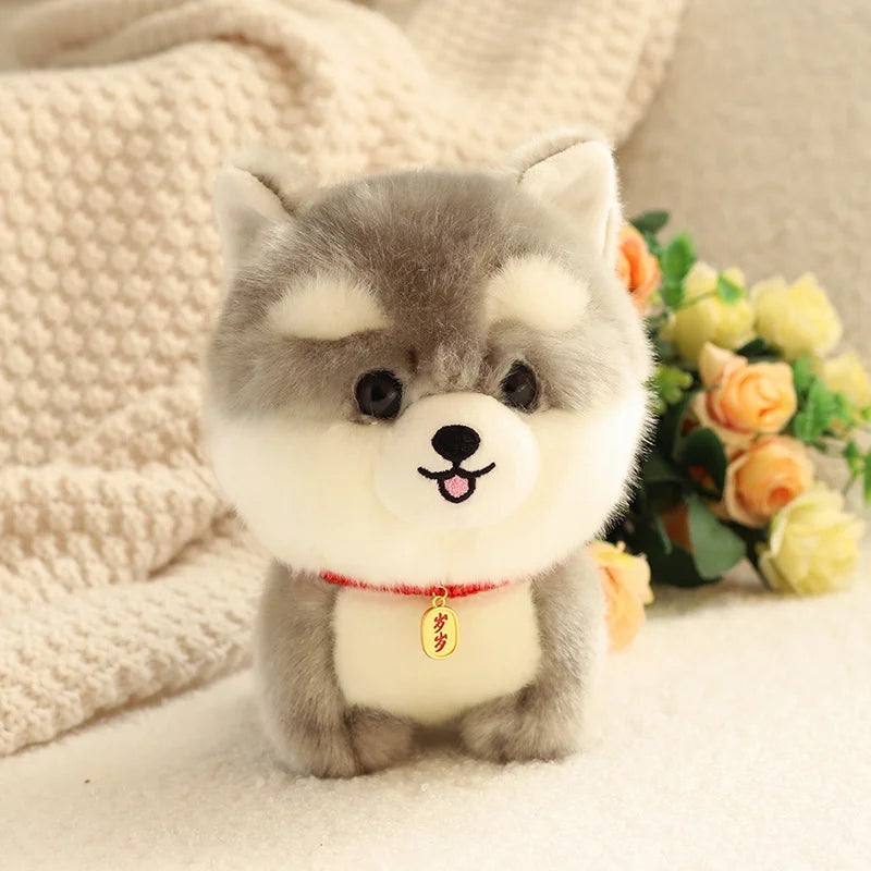 ZU Kawaii Teddy Pets Lifelike Fluffy Puppy Soft Doll Cute Small Chow Pomeranian Corgi Yorkie Dog Plush Toys Gift For Girl