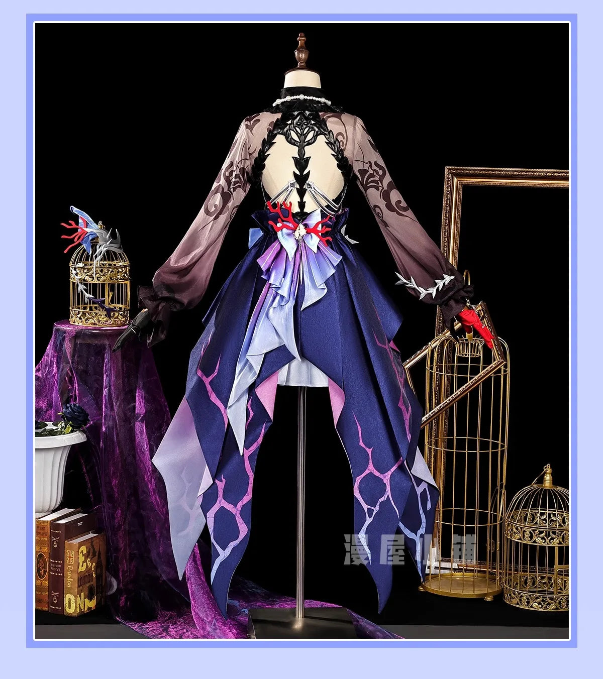 iCoser Honkai Star Rail Hysilens Cosplay Costume Wig Dress Headwear Amphoreus Halloween Party for Women Girls Carnival Cos Props