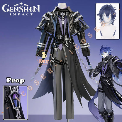 Genshin Impact Kyryll Chudomirovich Flins Cosplay Costume Wig Uniform Outfit Carnival Halloween Party for Women Men Role Play