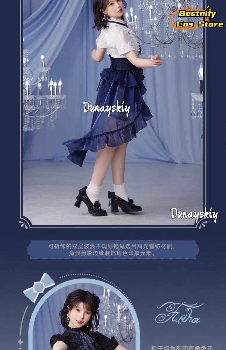 Genshin Impact Furina Cosplay Costume XS-XL Polyester Set