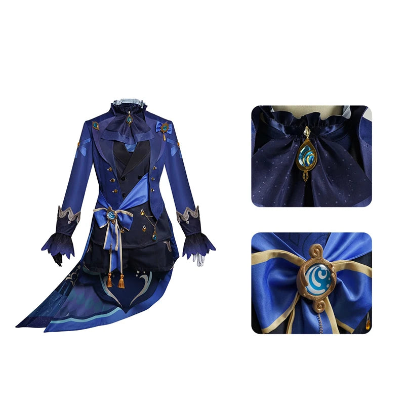 Genshin Impact Furina Cosplay Costume Set Polyester