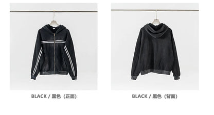 ZODF Retro 2024 Winter Men Zipper Fleece Hoodies Unisex Oversized Washed 360gsm Sport Knitted Hooded Coat HY0905