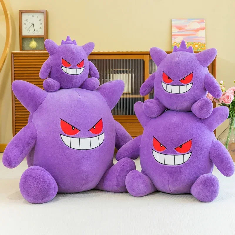 30/80cm Pokemon Gengar Stuffed Plush Toys Cartoon Cute Anime Dolls Huge Purple Pokémon Plushie Pillow Birthday Gift for Kids