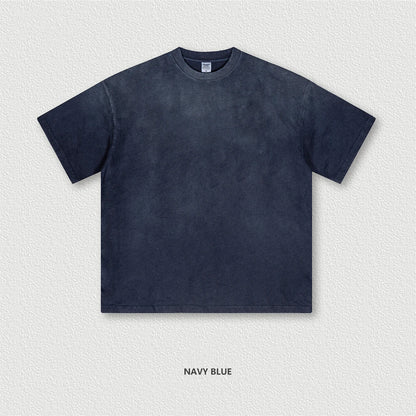 ZODF 2024 Summer Men Washed Gradient T-Shirts Unisex Women Distressed 250gsm Cotton T Shirt Brand Tees Streetwears HY0814