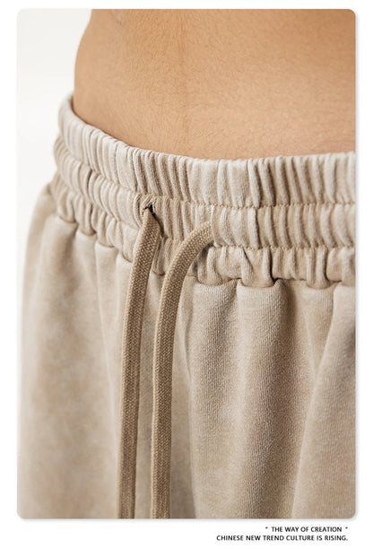 ZODF New 2025 Men Summer Loose Edge Washed Cotton Shorts Unisex Retro High Street Distressed 330gsm Shorts Brand Clothes HY1056