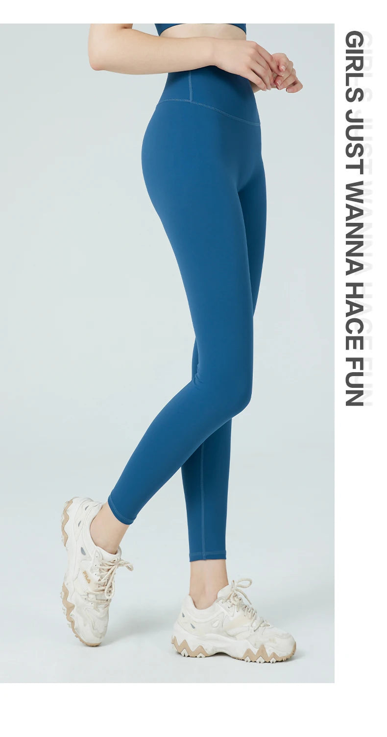 Naked Feel Yoga Leggings with Buttock Lifting and Hidden Waist Pockets – Women’s Gym Fitness Sportswear Tight