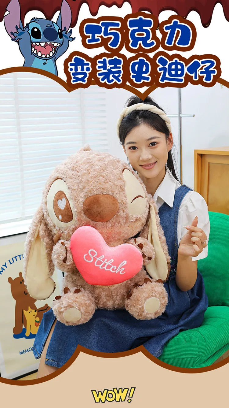 45/60/70cm Big Size Curly Stitch Disney Anime Plush Stuffed Doll Kawaii Coffee Plushies Pillow Ornaments Children's Holiday Gift