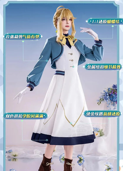 Anime Secrets of The Silent Witch Monica Everett Cosplay Costume Dress College Uniform Headwear Halloween Party for Women Girls