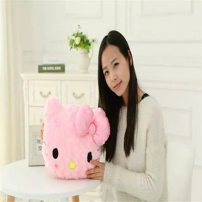 Aoger Kawaii Hello Kitty Rose Velvet Plush Melody Pillow Plushie Toy Soft Pillow Decorative Doll Bedding Kids Birthday Gift