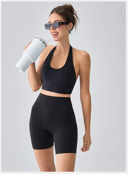 Sexy Sports Bra for Women Halter Yoga Tank Top Seamless Shockproof Push Up Fitness Gym Workout Fast Dry Underwear