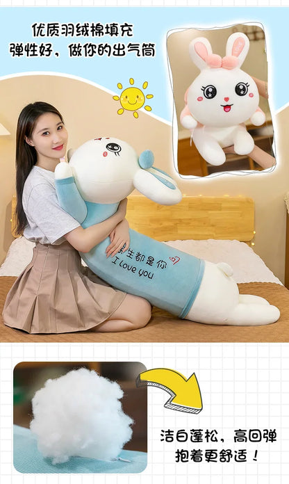 New 70-110cm Cute Rabbit Girlfriend Pillow Plush Toys Stuffed Pause Office Nap Sleep Pillow Cushion Gift Doll for Kids Girls
