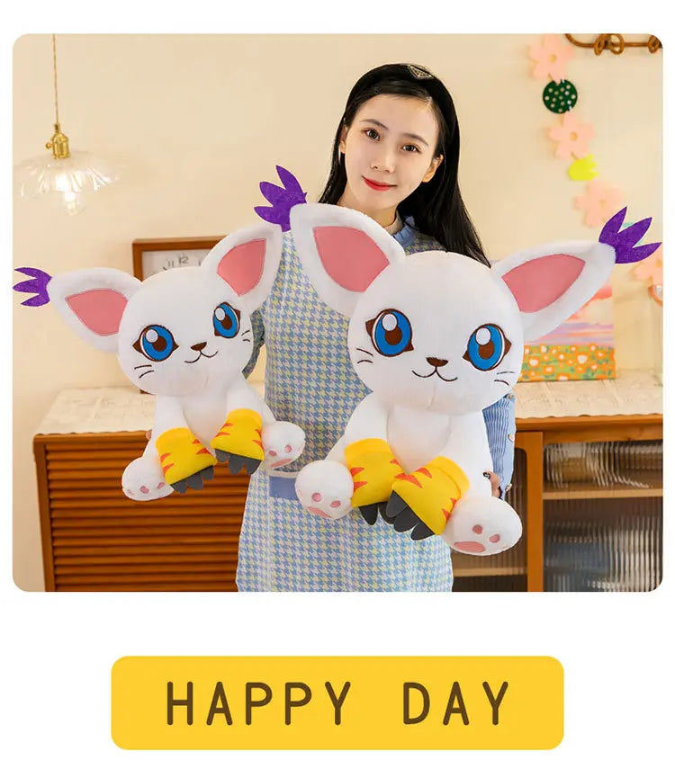 40-80CM Large Big Size Gatomon Plushies Tailmon Peluche Cartoon Anime Plush Comfortable Soft Doll Children's Ornament Toy Gifts