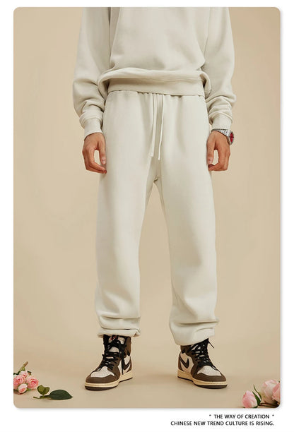 ZODF 2025 Autumn Winter Men’s Washed Fleece Sweatpants 355gsm Loose Retro Joggers Streetwear HY0653