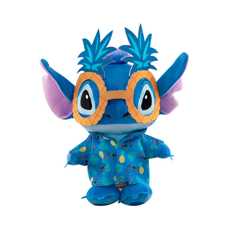 Disney Kawaii Plush Toy Stitch with Sunglasses Cute Pineapple Doll for Kids Birthday Xmas Gift Stuffy Animal Plushie Soft Toy