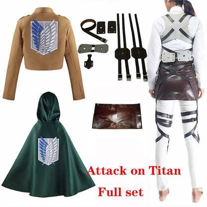 Attack On Titan Levi Ackerman Cosplay Set Adult Cotton Polyester