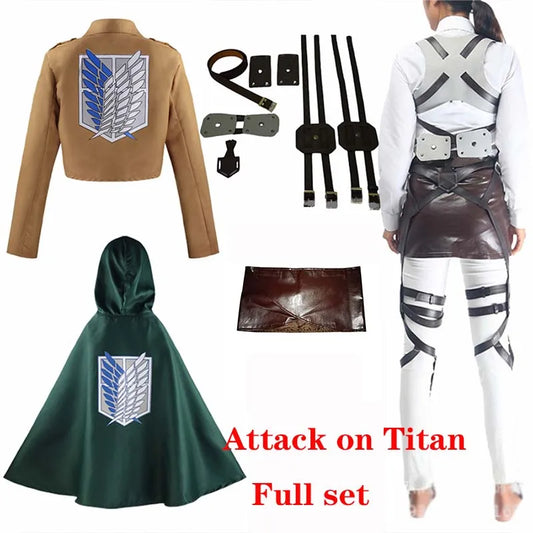 Attack On Titan Levi Ackerman Cosplay Set Adult Cotton Polyester