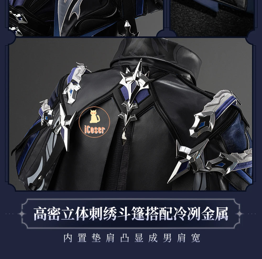 Genshin Impact Kyryll Chudomirovich Flins Cosplay Costume Wig Uniform Game Cos Outfit Halloween Party for Women Men Carnival Set