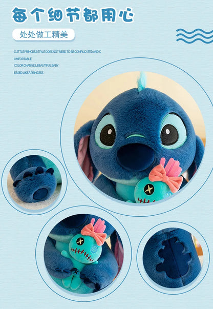 45/60/75CM Big Size Disney Stitch Kawaii Anime Plush Stuffed Doll Room Decoration Plushies Children Pillow Ornament Holiday Gift