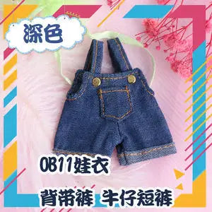 Ob11 Doll Clothes Fashion Tops Jeans Sweatshirt Cool Sleeveless High Neck Sweater Suspenders Shorts For 1/12 Bjd Dolls Accessory