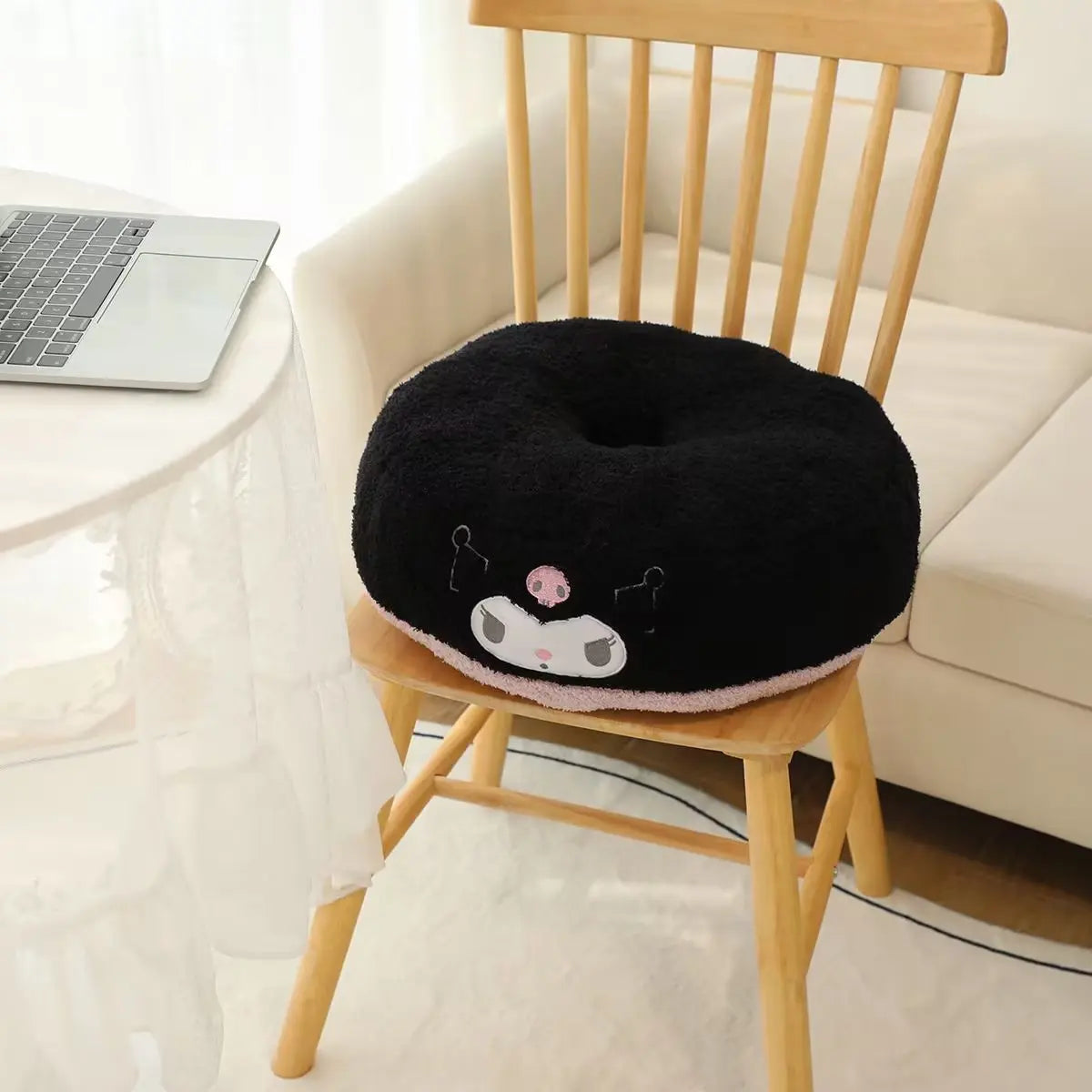 Sanrio Series Donut Shaped Plush Cushion Kuromi My Melody Pochacco Cinnamoroll Plush Seat Cushion Gifts For Children