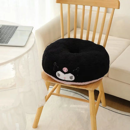 Sanrio Series Donut Shaped Plush Cushion Kuromi My Melody Pochacco Cinnamoroll Plush Seat Cushion Gifts For Children
